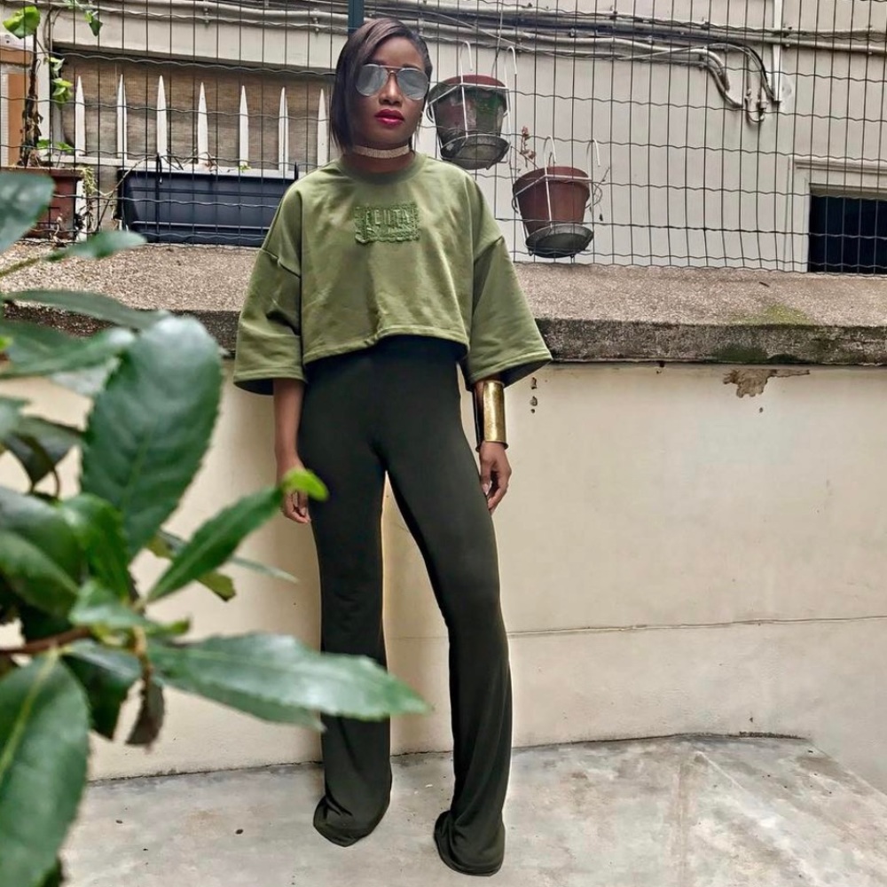 Puma x Fenty green cropped sweater